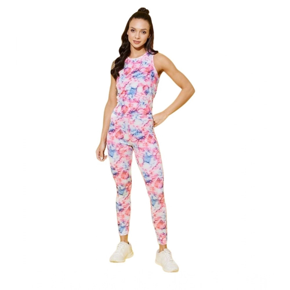 Vaystra Polyester Lycra Printed Sleeveless Active Wear – Multicolor