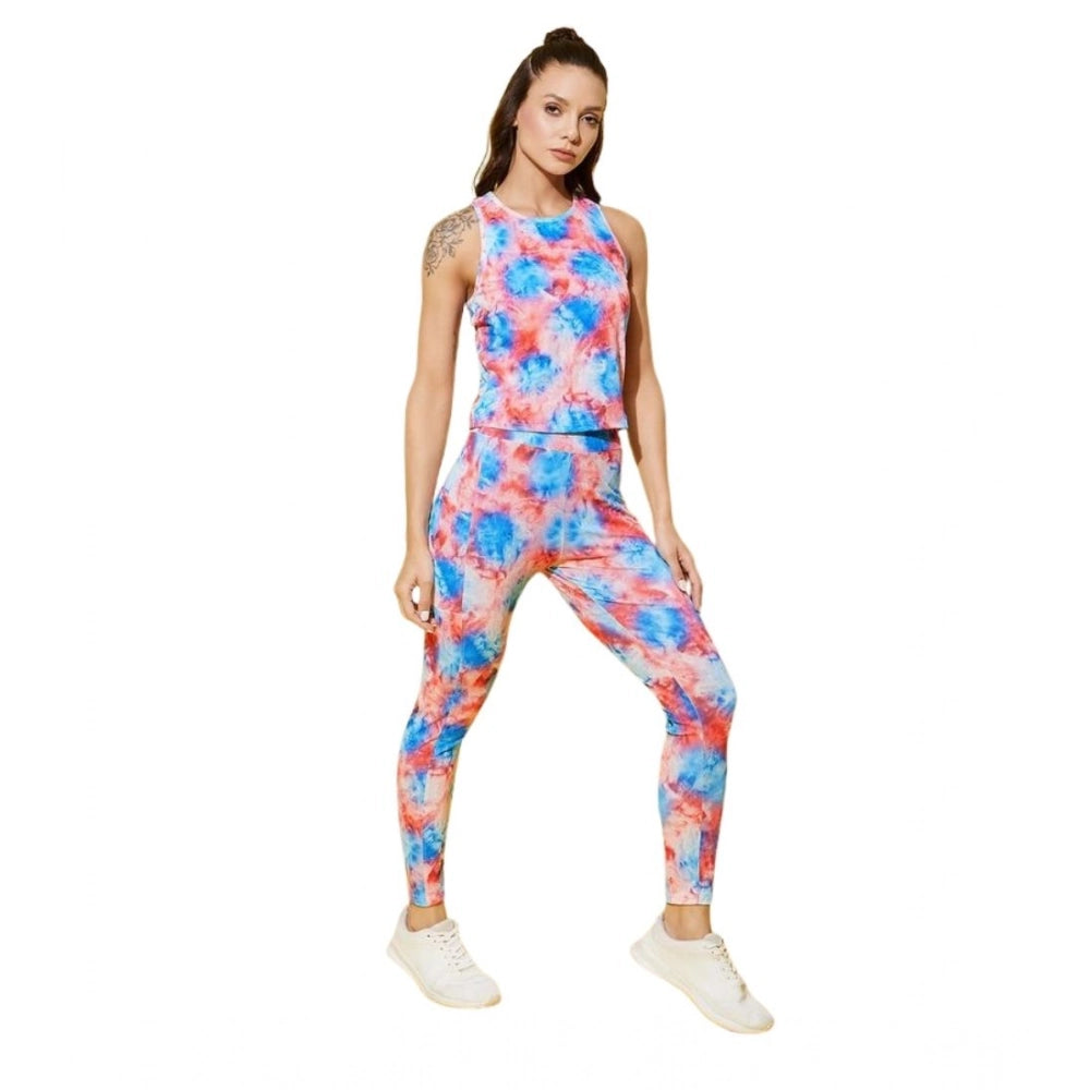 Vaystra Polyester Lycra Printed Sleeveless Active Wear – Multicolor