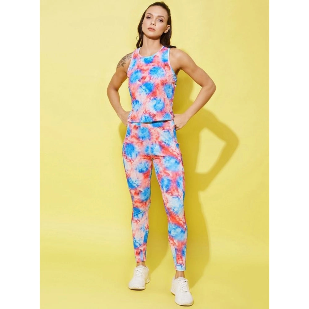 Vaystra Polyester Lycra Printed Sleeveless Active Wear – Multicolor