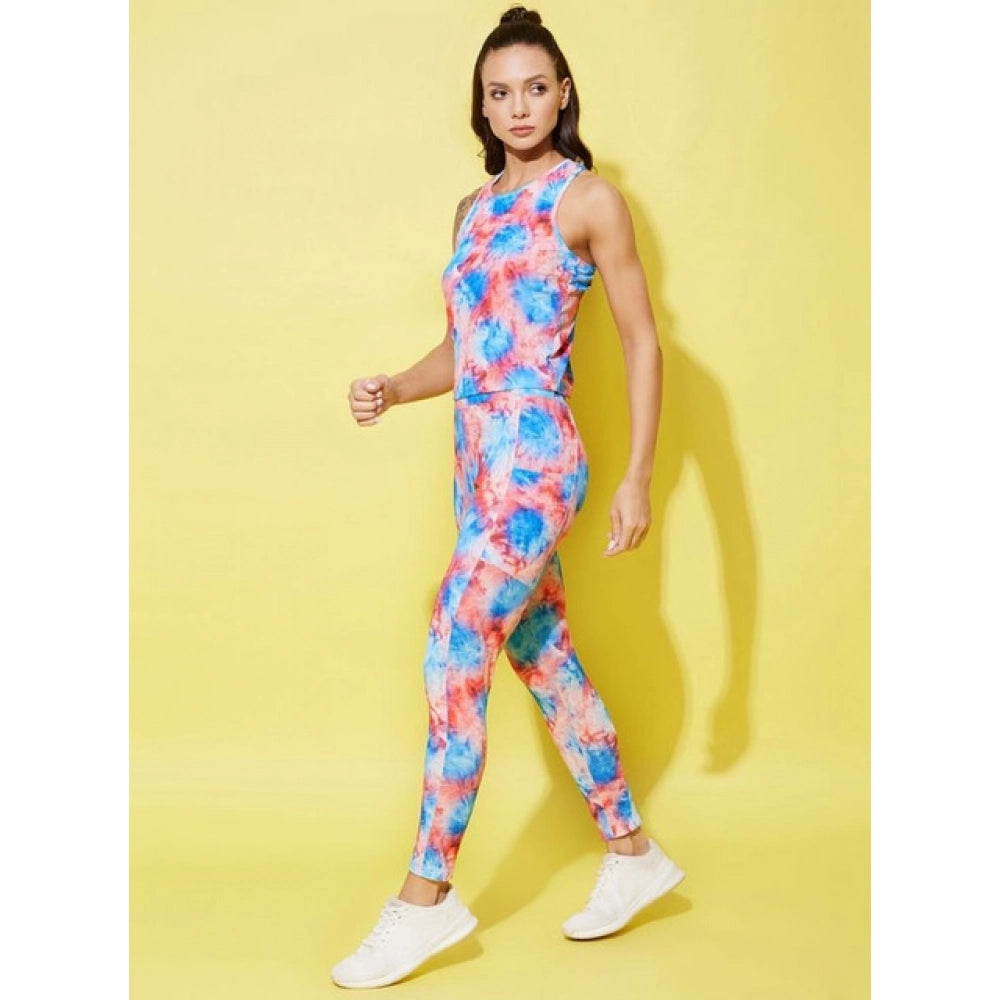 Vaystra Polyester Lycra Printed Sleeveless Active Wear – Multicolor