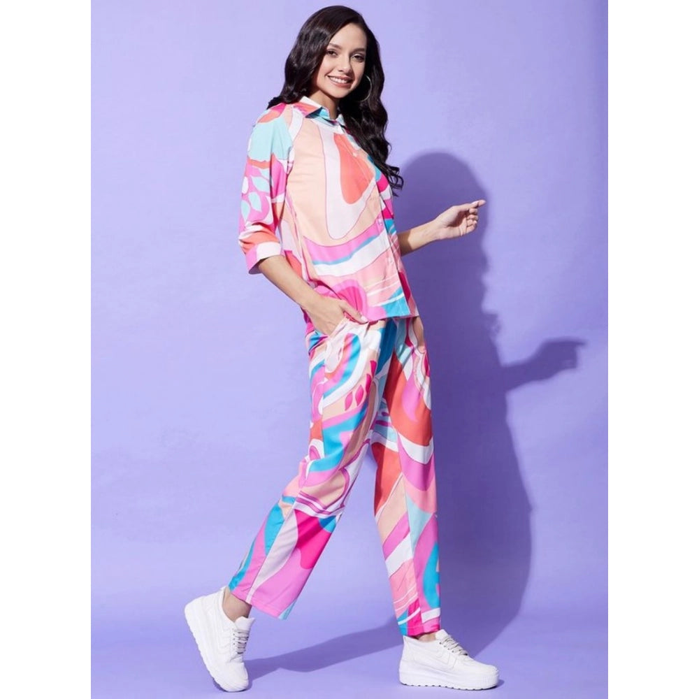 Vaystra Polyester Printed 3-4th Sleeve Co-Ord Set – Multicolor