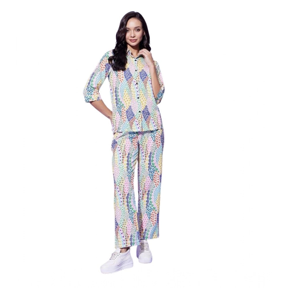 Vaystra Polyester Floral 3-4th Sleeve Co-Ord Set – Multicolor