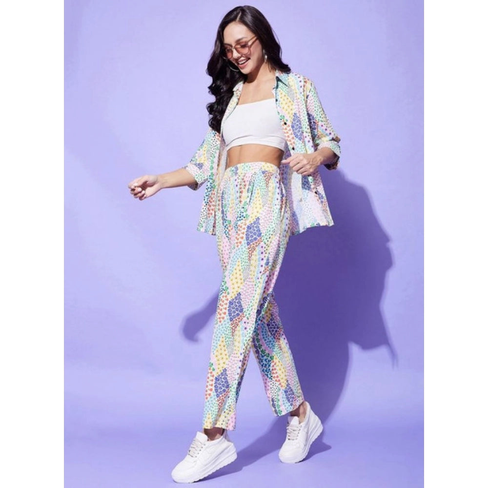 Vaystra Polyester Floral 3-4th Sleeve Co-Ord Set – Multicolor