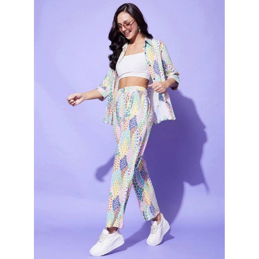 Vaystra Polyester Floral 3-4th Sleeve Co-Ord Set – Multicolor