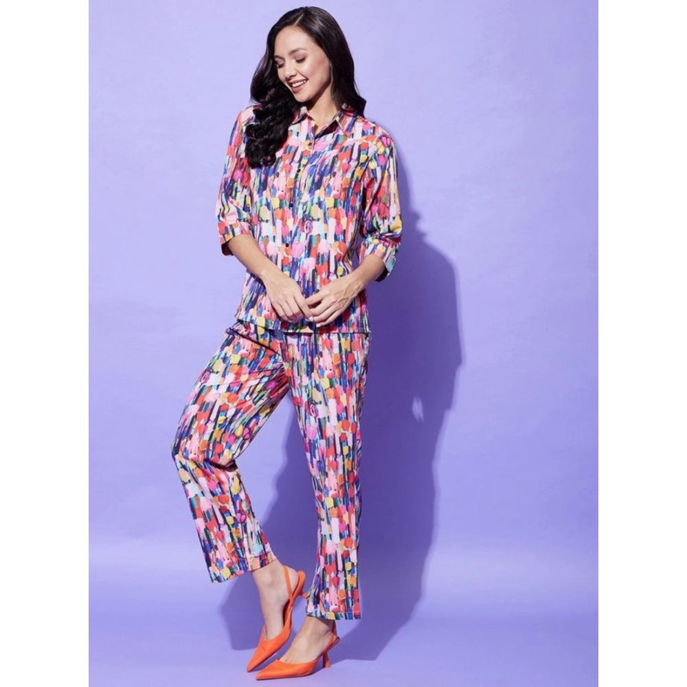 Vaystra Polyester Floral 3-4th Sleeve Co-Ord Set – Multicolor