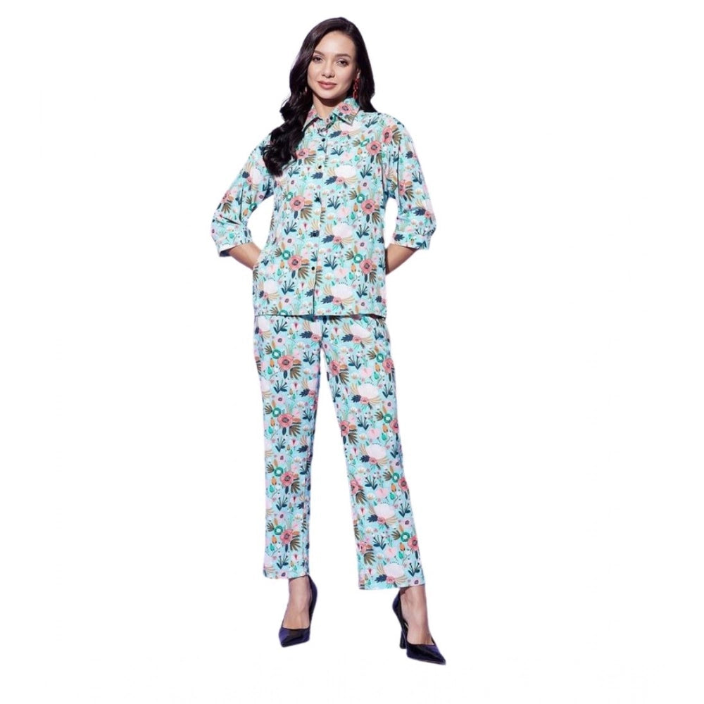 Vaystra Polyester Floral 3-4th Sleeve Co-Ord Set – Multicolor