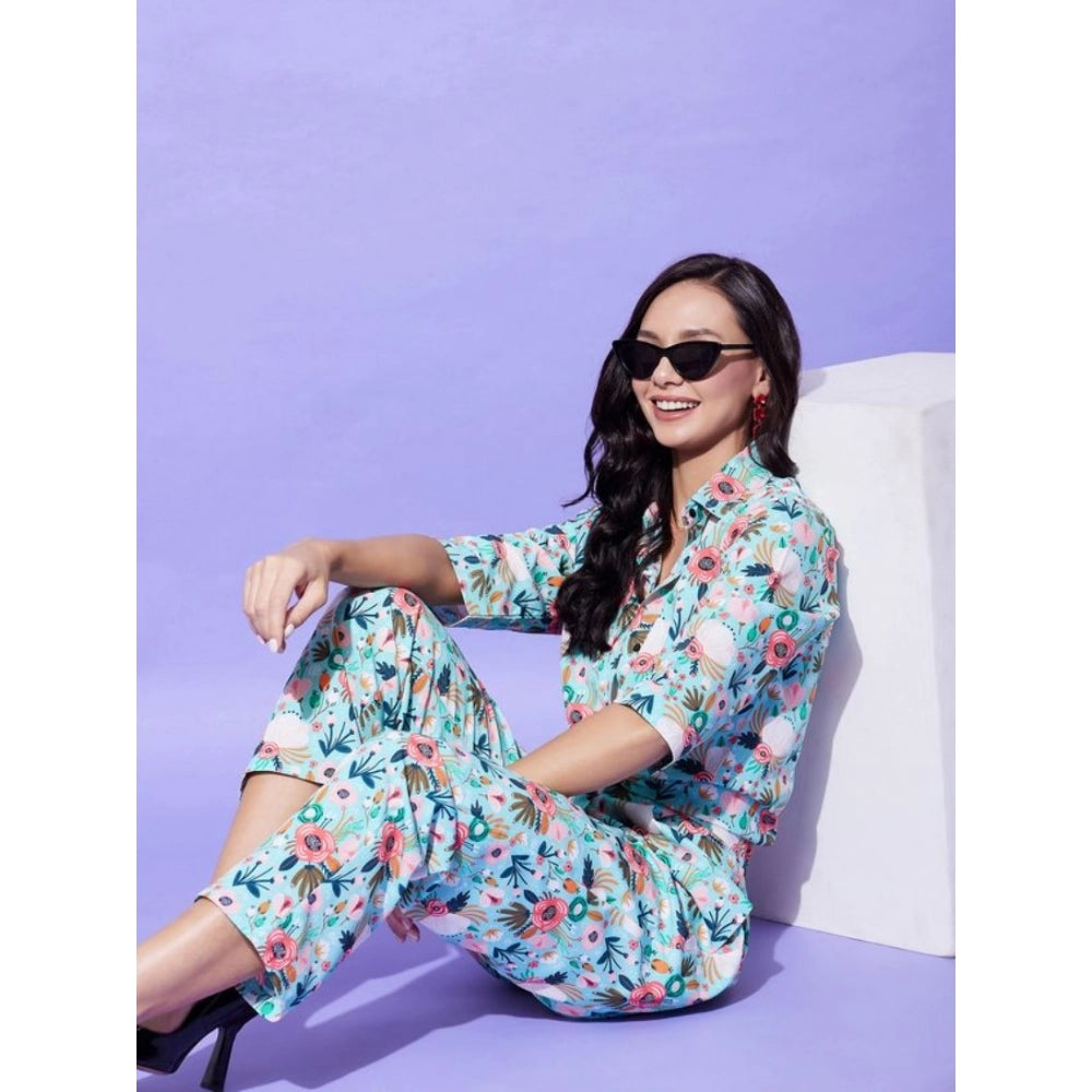 Vaystra Polyester Floral 3-4th Sleeve Co-Ord Set – Multicolor