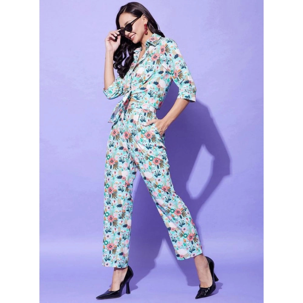 Vaystra Polyester Floral 3-4th Sleeve Co-Ord Set – Multicolor