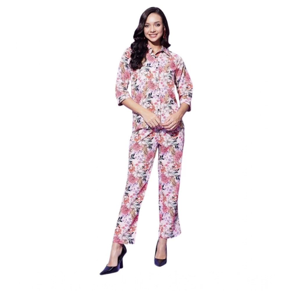 Vaystra Polyester Floral 3-4th Sleeve Co-Ord Set – Multicolor