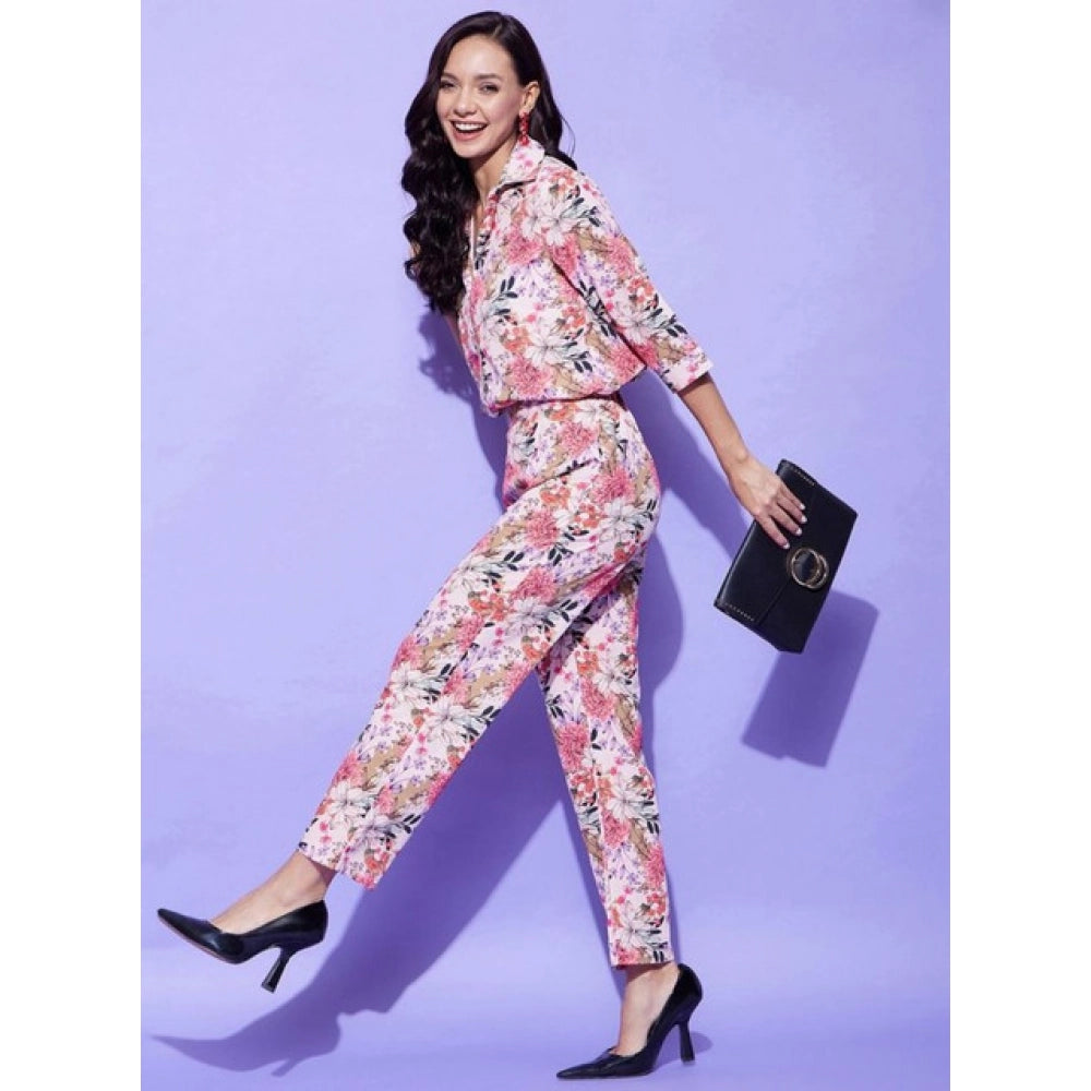 Vaystra Polyester Floral 3-4th Sleeve Co-Ord Set – Multicolor
