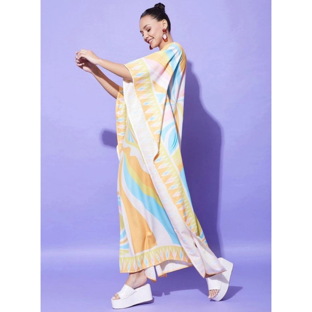 Vaystra Satin Colour Blocking Kaftan Dress – Multicolor
