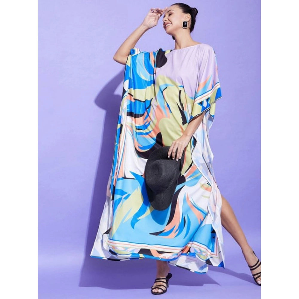 Vaystra Satin Colour Blocking Kaftan Dress – Multicolor