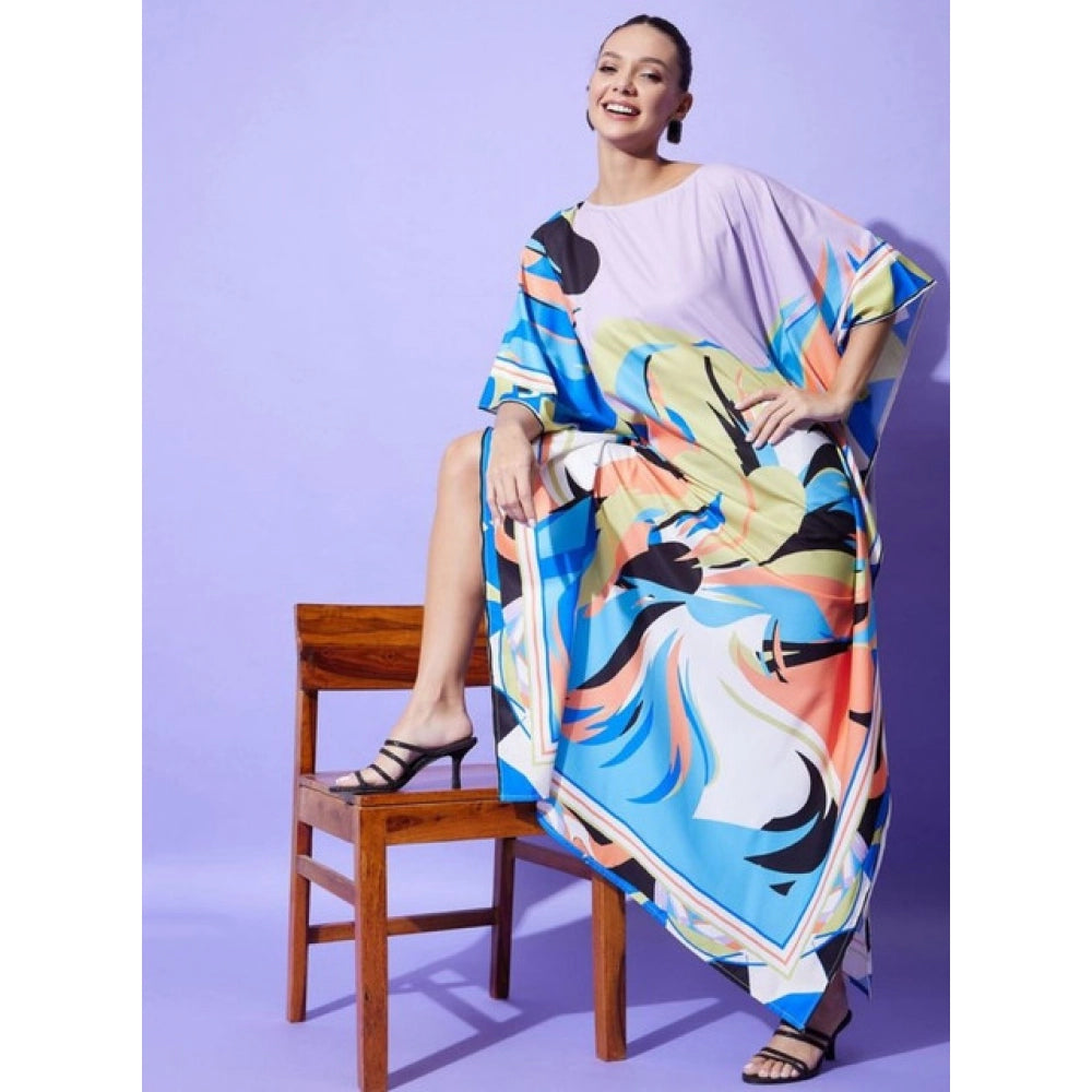 Vaystra Satin Colour Blocking Kaftan Dress – Multicolor