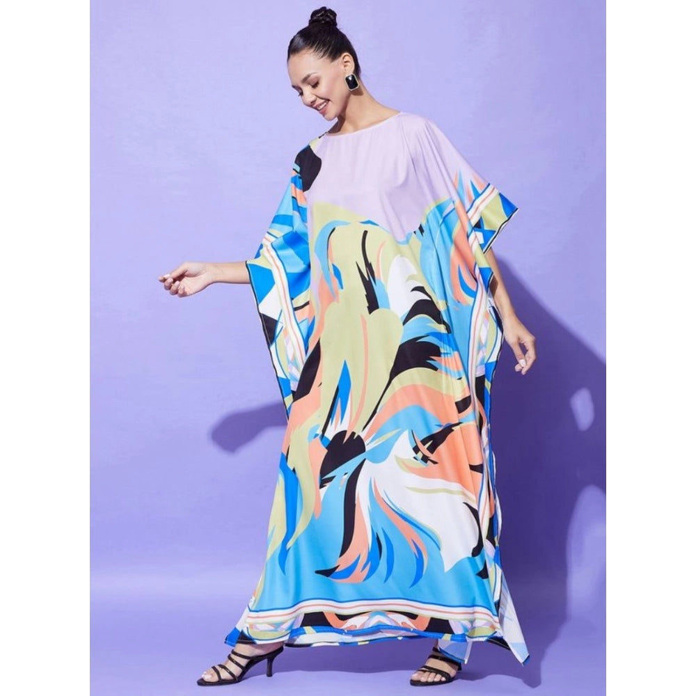 Vaystra Satin Colour Blocking Kaftan Dress – Multicolor