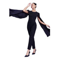 Vaystra Polyeter Solid Cape Sleeve Jumpsuit – Black