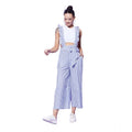 Vaystra Cotton Pinafore Shoulder Straps Jumpsuit – Light Blue