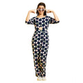 Vaystra Girl's Cotton Polka 3-4th Sleeve Jumpsuit – Multicolor