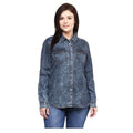 Vaystra Denim Solid Long Sleeves Shirt – Blue