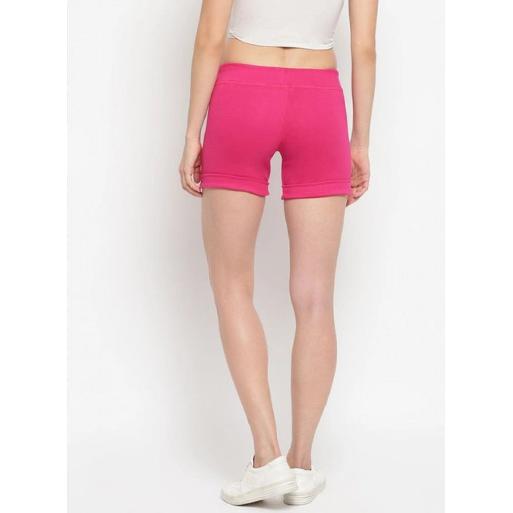 Vaystra Cotton Solid Elasticated Shorts – Pink