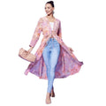 Vaystra Polyester Floral Long Sleeves Shrug – Peach