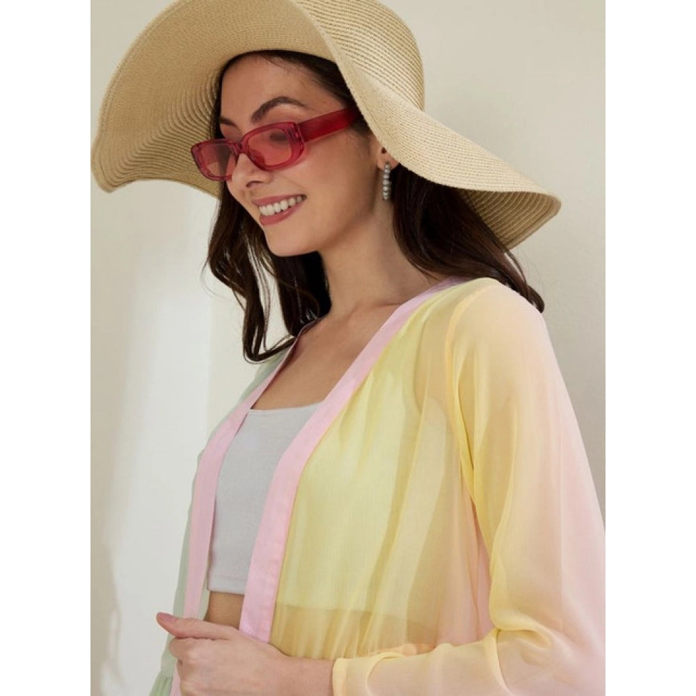 Vaystra Georgette Ombre Short Sleeve Shrug – Multicolor
