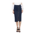 Vaystra Denim Front Button Buttoned Skirt – Blue
