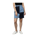 Vaystra Denim Brick Style Buttoned Skirt – Blue