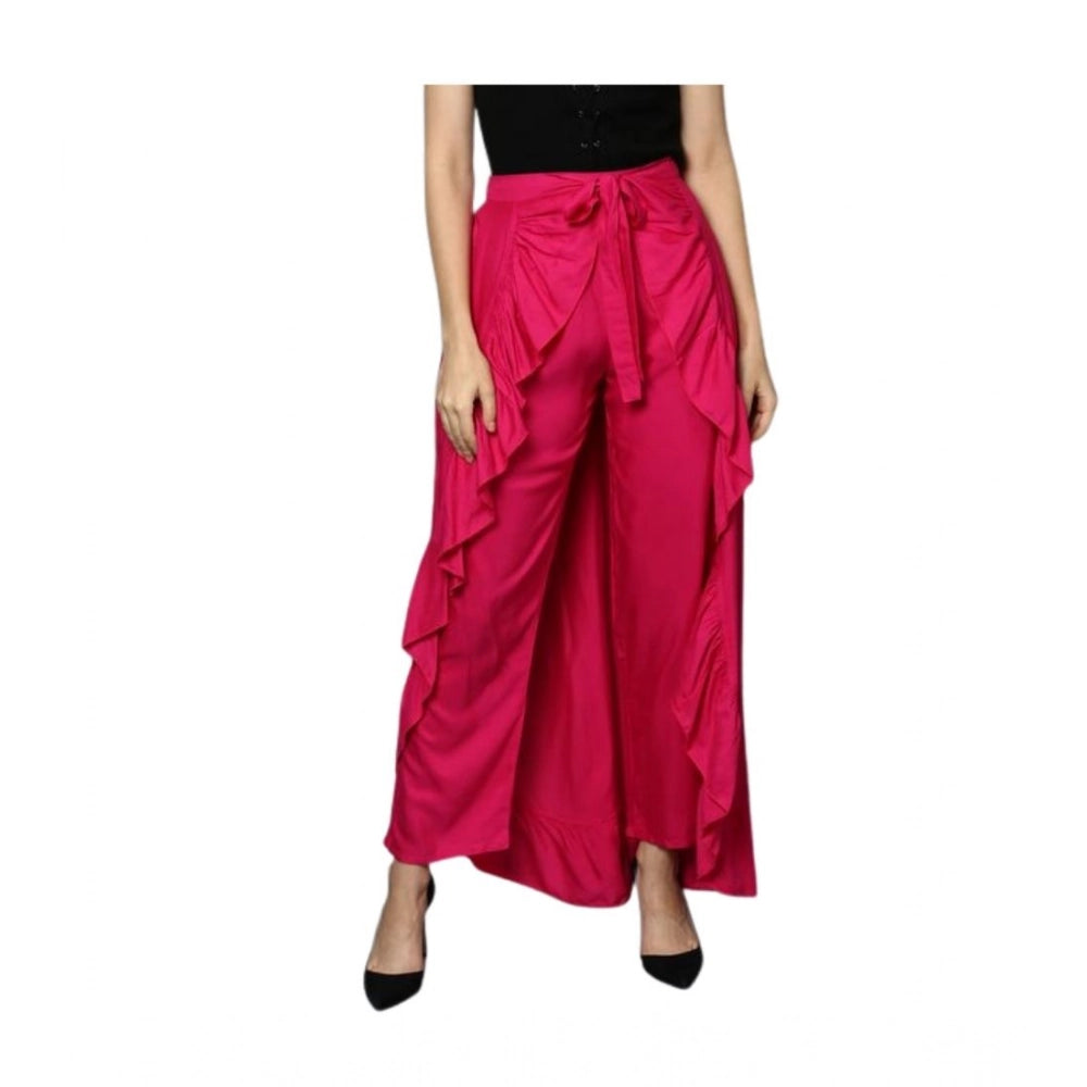 Vaystra Rayon Ruffled Elasticated Skirt – Pink