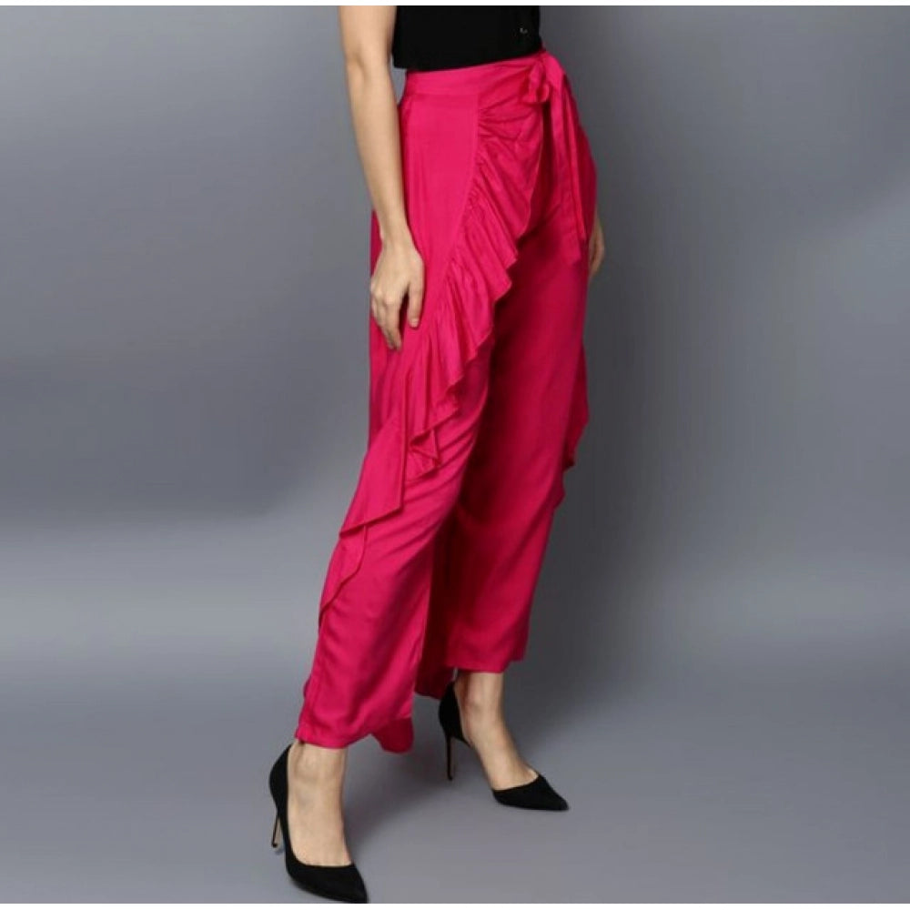 Vaystra Rayon Ruffled Elasticated Skirt – Pink