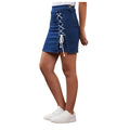 Vaystra Denim Lycra Solid Button Skirt – Blue