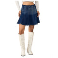 Vaystra Denim Washed Buttoned Skirt – Blue