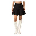 Vaystra Denim Washed Buttoned Skirt – Black
