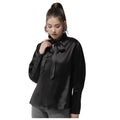 Vaystra Polyester Solid Long Sleeves Top – Black