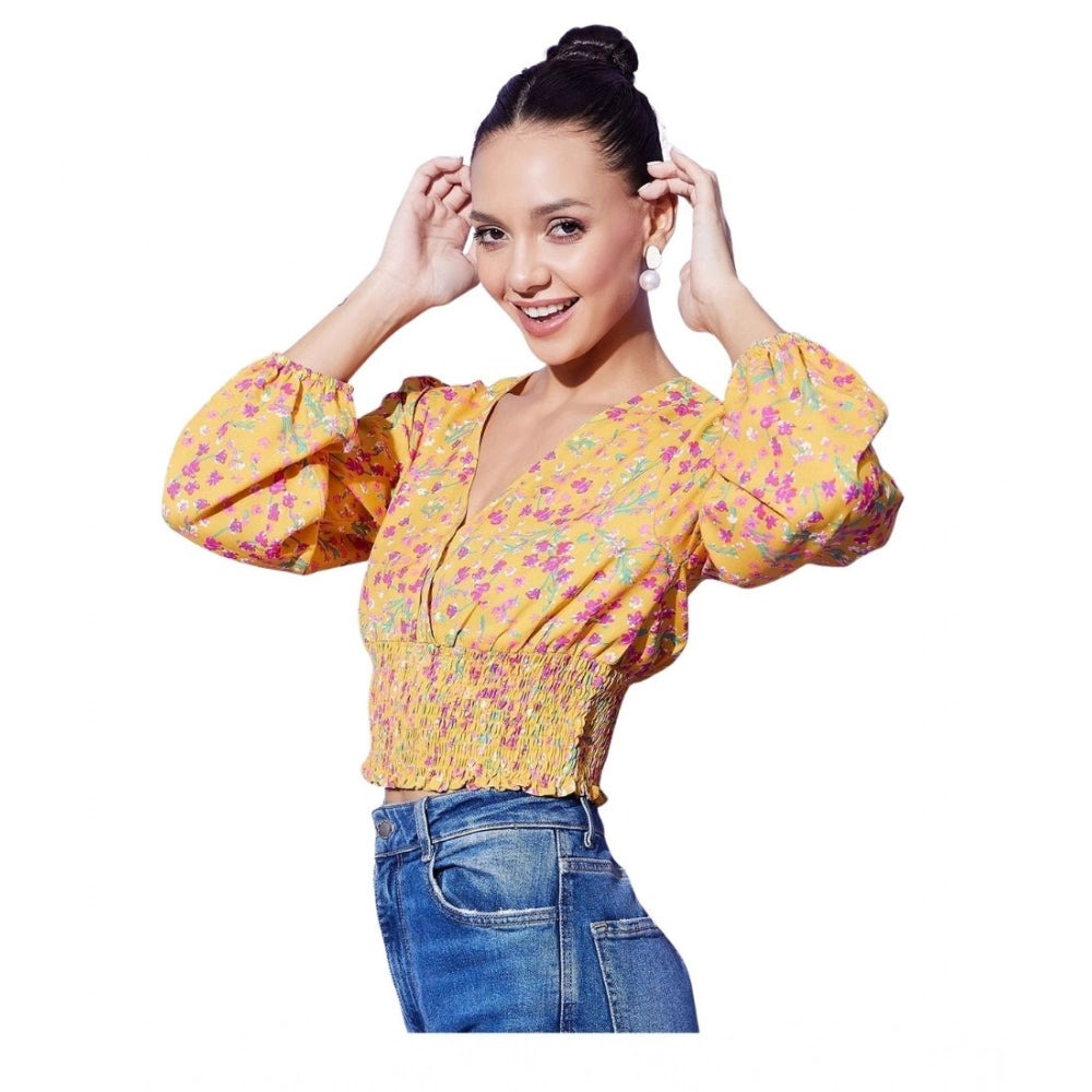 Vaystra Polyester Floral Long Sleeves Top – Multicolor