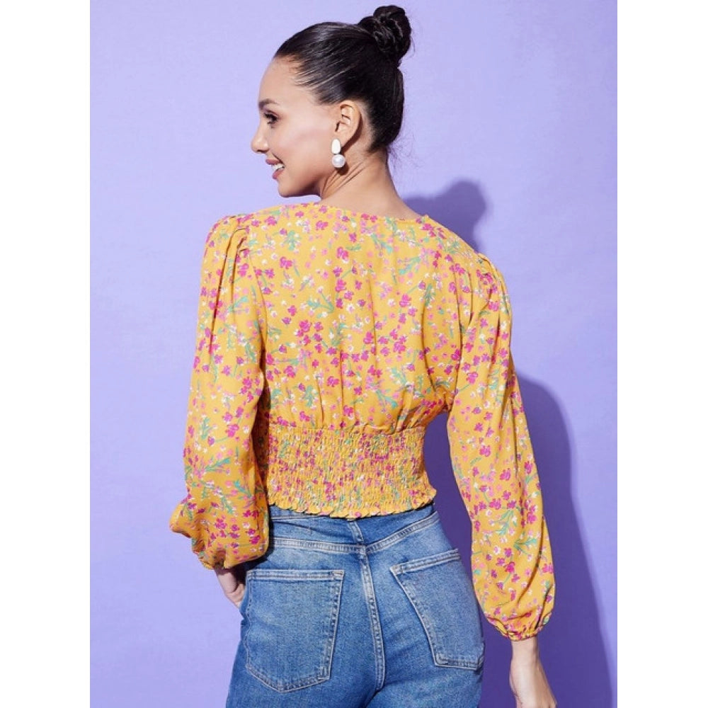 Vaystra Polyester Floral Long Sleeves Top – Multicolor