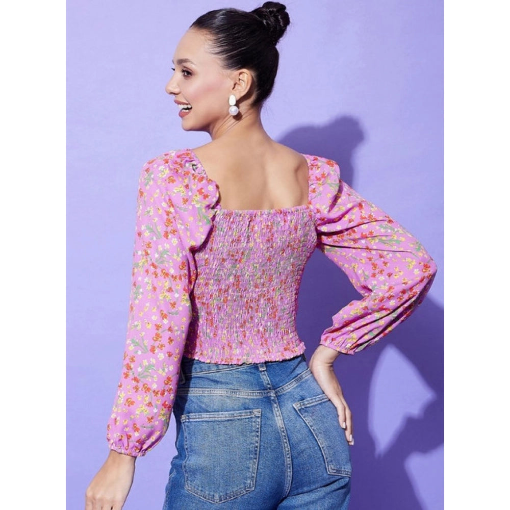 Vaystra Polyester Floral Long Sleeves Top – Multicolor