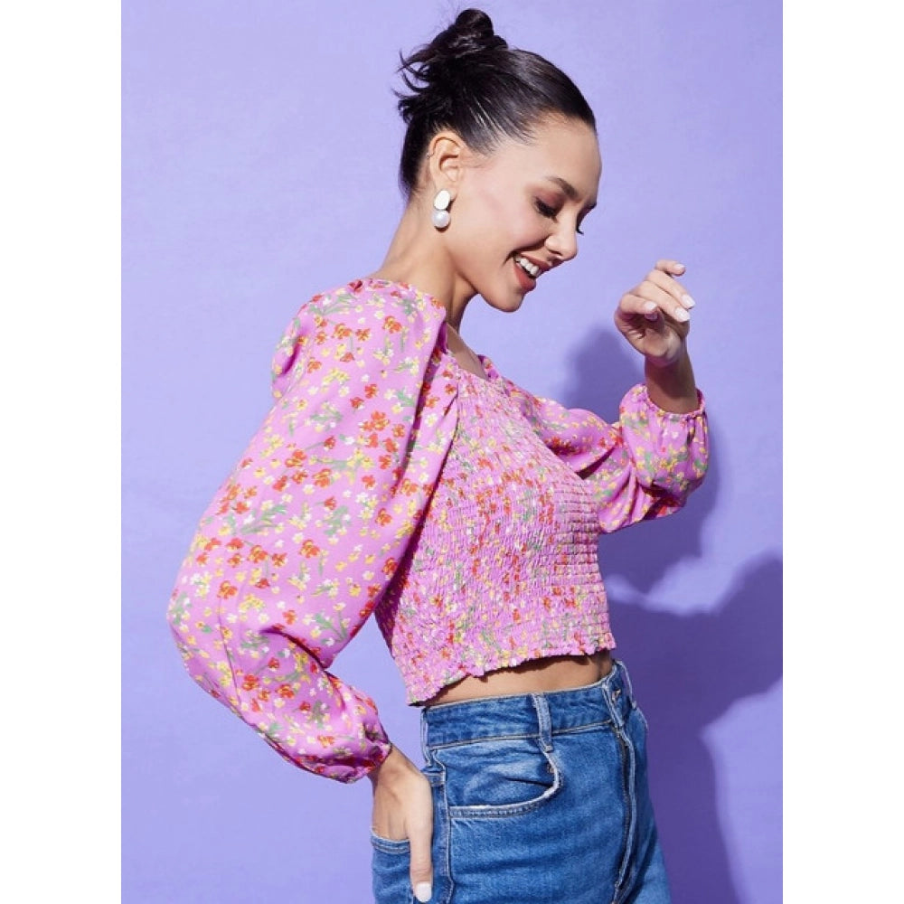 Vaystra Polyester Floral Long Sleeves Top – Multicolor