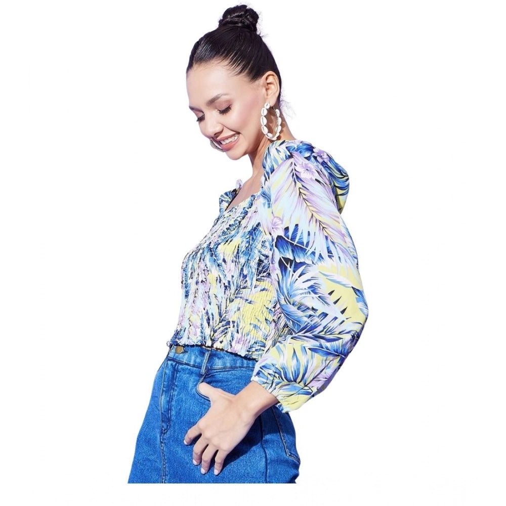 Vaystra Polyester Floral Long Sleeves Top – Multicolor