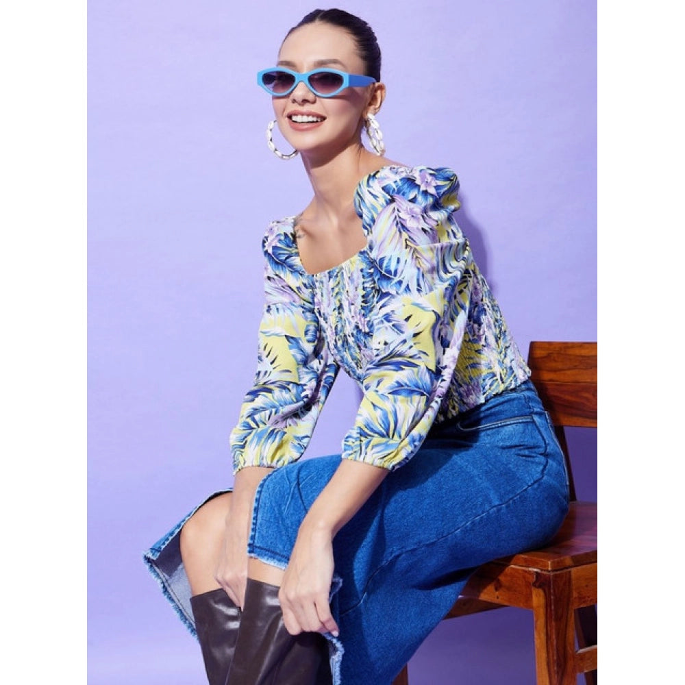 Vaystra Polyester Floral Long Sleeves Top – Multicolor