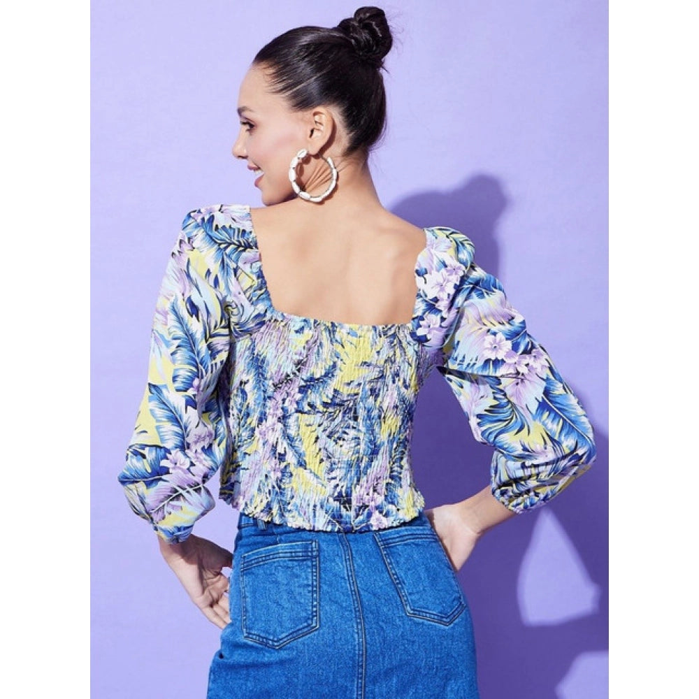 Vaystra Polyester Floral Long Sleeves Top – Multicolor