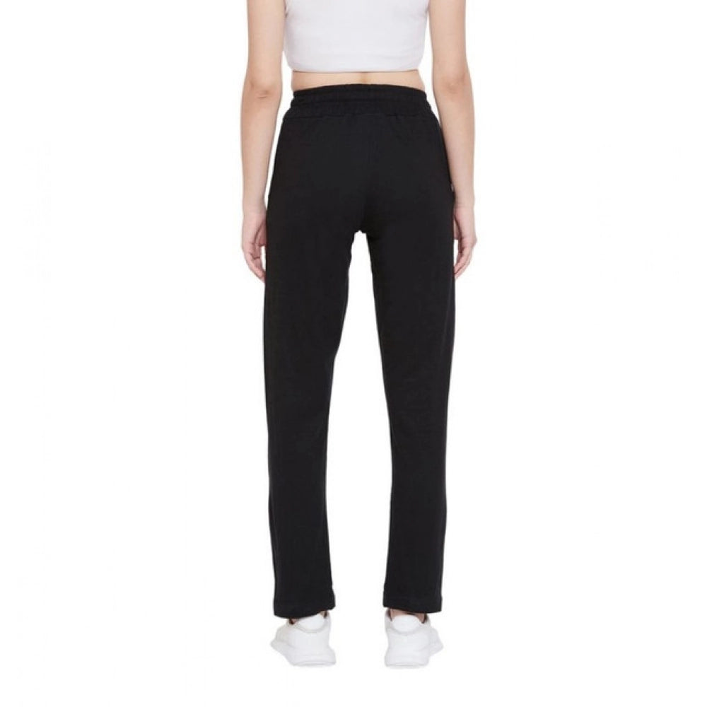 Vaystra Cotton Solid Elasticated Track Pants – Black