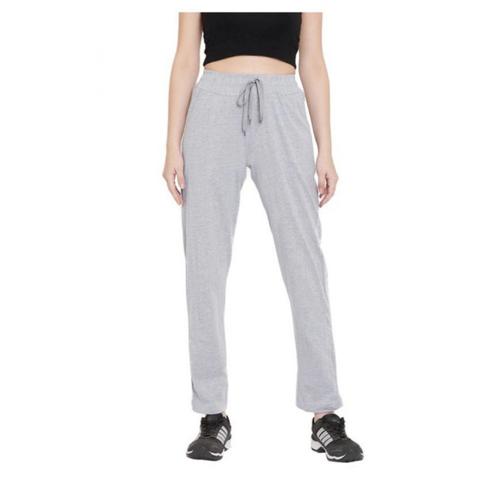 Vaystra Cotton Solid Elasticated Track Pants – Light Grey