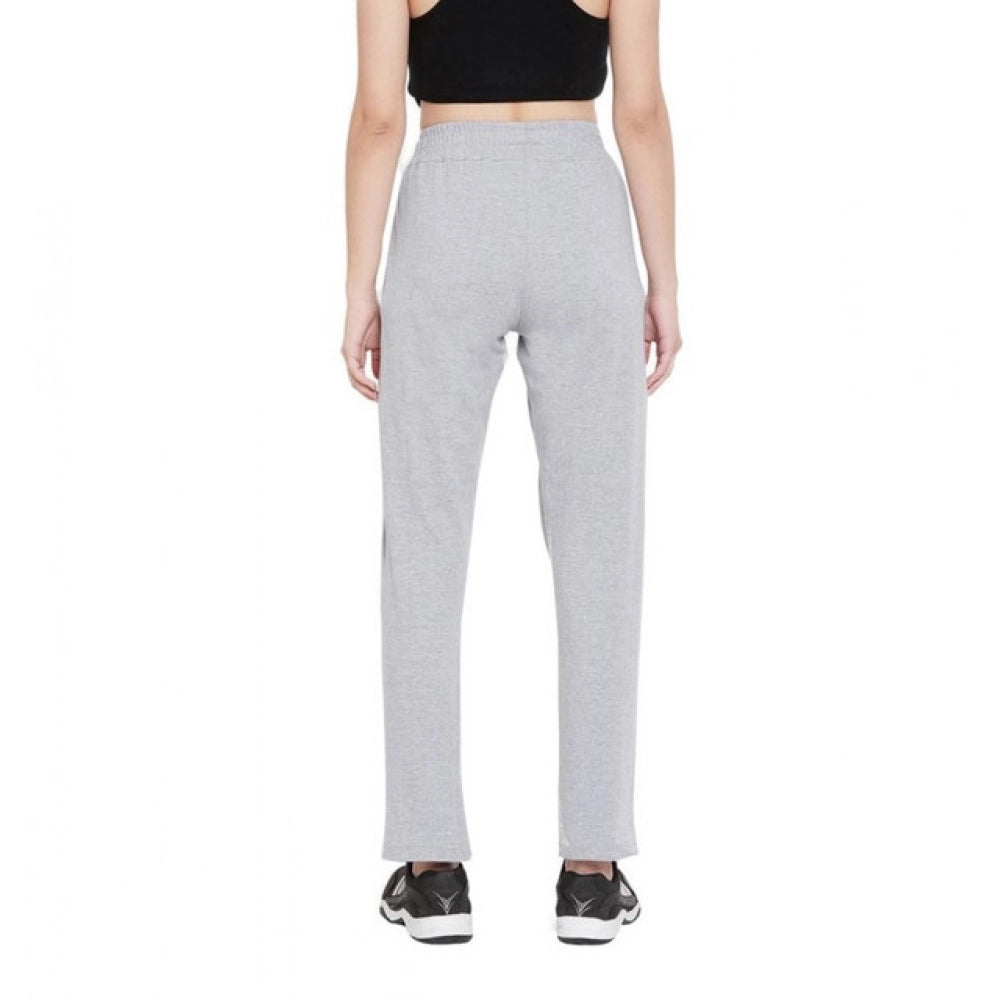 Vaystra Cotton Solid Elasticated Track Pants – Light Grey