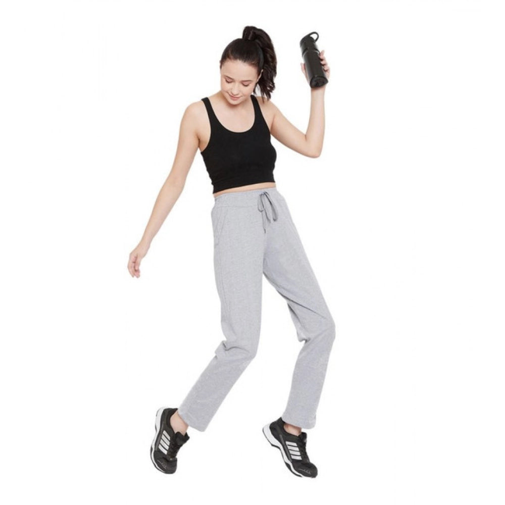 Vaystra Cotton Solid Elasticated Track Pants – Light Grey