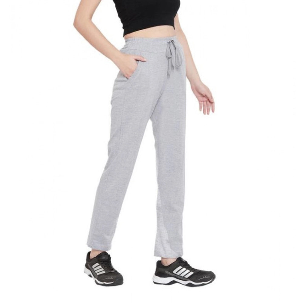 Vaystra Cotton Solid Elasticated Track Pants – Light Grey