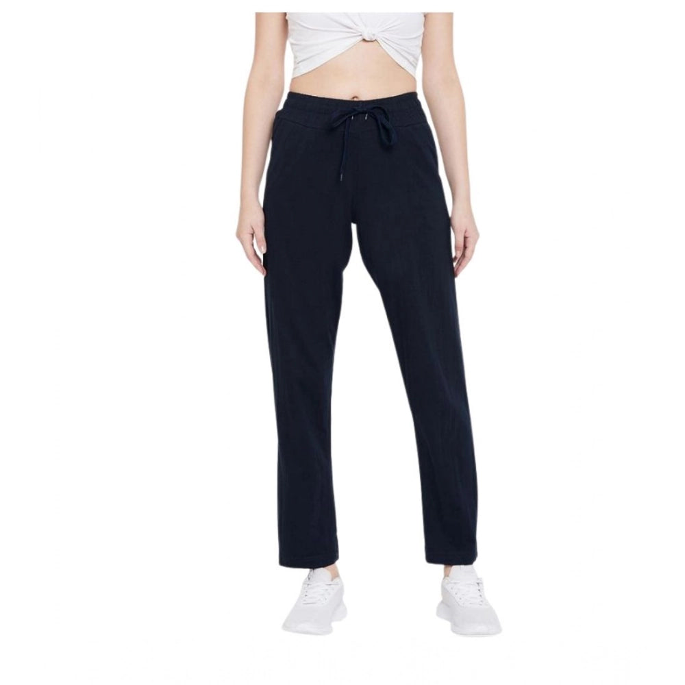 Vaystra Cotton Solid Elasticated Track Pants – Navy