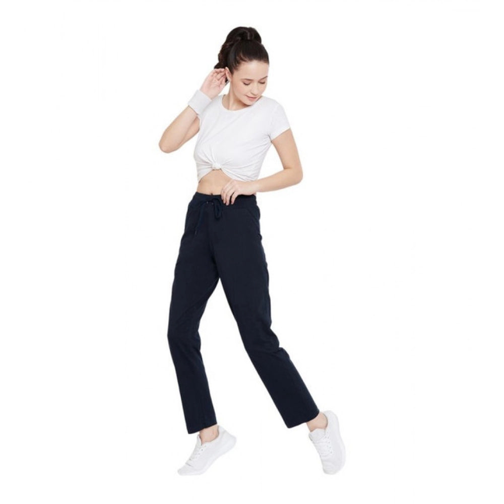 Vaystra Cotton Solid Elasticated Track Pants – Navy