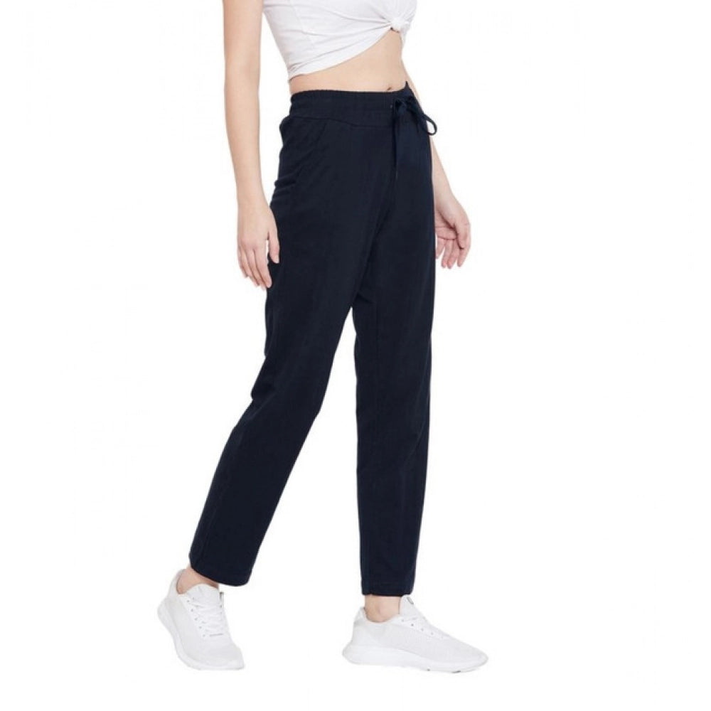Vaystra Cotton Solid Elasticated Track Pants – Navy