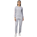 Vaystra Cotton Solid Long Sleeves Tracksuit – Light Grey-Pink