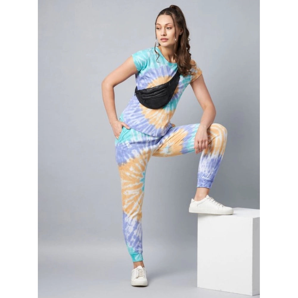 Vaystra Cotton Tie And Dye Short Sleeve Tracksuit – Multicolor